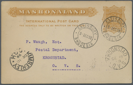 GA Britische Südafrika-Gesellschaft: 1898/1901, 2 Different Postal Stationery Cards, 3 HalfPence Red "M - Ohne Zuordnung