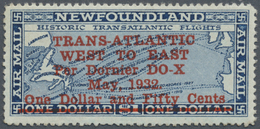 * Neufundland: 1932, Airmail Issue $1.50 On $1 Deep Blue With Red Opt. 'TRANS-ATLANTIC / WEST TO EAST - 1857-1861