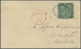 Br Neuschottland: 1859, Crown And Heraldic Flowers 6d. Yellow-green With Narrow To Wide Margins Locally - Covers & Documents