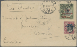 Br Chile: 1910, 5 On 12 C And 10 Cts. On 1 P Mixed Franking On Cover From Valparaiso Hds. "Via Andes" T - Cile