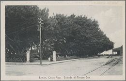 GA Costa Rica: 1923, Picture Stationery Card 4 C With Motive No.12 "Limon, Entrada A Parque Sur" And Ad - Costa Rica