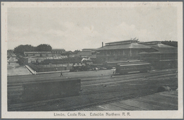 GA Costa Rica: 1923, Picture Stationery Card 4 C With Motive No.21 "Limon, Estation Northern R.R." And - Costa Rica