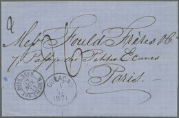 Br Curacao: 1871, Folded Letter  Sent From CURACAO 1.11. 1871 To France. Scarce Transitmark Used For Le - Curacao, Netherlands Antilles, Aruba