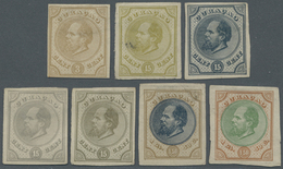 (*) Curacao: 1873. Original Colour Trials For The First Issue Of Curacao. (7). Ex Col Harvey. - Niederländische Antillen, Curaçao, Aruba