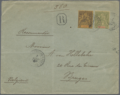 Br Diego Suarez: 1900. Registered Envelope To Belgium Bearing Diego-Suarez Yvert 49, 75c Violet/yellow - Autres & Non Classés