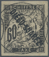 O Diego Suarez - Portomarken: 1892, Postage Stamp Of The Franz. Colonies 60 C. Black With Black Diagon - Altri & Non Classificati