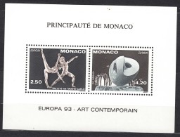 Monaco 1993 Europa Special Perforated Block, Art Contemporain, Mint Never Hinged - Ongebruikt