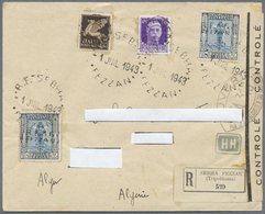 Br Fezzan: 1943, 50 C. Violett And Airmail 50 C. Brown Both With „R.F.0,50 FEZZAN” Double Circle Imprin - Brieven En Documenten