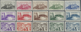 * Fezzan: 1946, Definitives Pictorials, 10c. To 50fr., Complete Set Of 15 Stamps Imperforate, Mint O.g - Brieven En Documenten