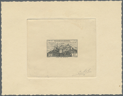 (*) Fezzan: 1946, 2fr. Fort De Sebha, Epreuve D'artiste In Black On Cream Paper, With Signature Cortot. - Storia Postale