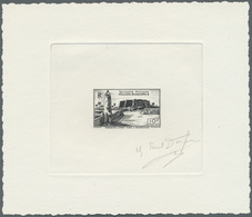 (*) Fezzan: 1946, 10fr. Mosque And Fortress Of Mourzouk, Epreuve D'artiste In Black On White Paper, With - Storia Postale