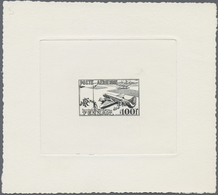 (*) Fezzan: 1948, 100fr. Airmails, Epreuve In Black. Maury PA4 - Storia Postale