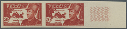 **/* Fezzan: 1949, Definitives Pictorials/Officers, 1fr. To 50fr., Complete Set Of Eleven Values IMPERFOR - Storia Postale