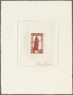 (*) Fezzan: 1951, Charity Issue, 25fr. + 5fr. As Epreuve D'artiste In Orange-red, With Signature Munier. - Lettres & Documents