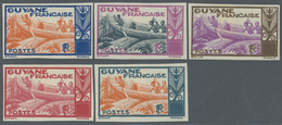 (*) Französisch-Guyana: 1929, Indian Boat On The River, Seventeen Color Proofs, Without Declaration Of V - Briefe U. Dokumente