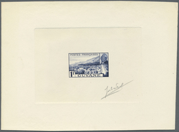 (*) Französisch-Guyana: 1941, Petain/Cayenne Scenery, 1fr. Epreuve D'artiste In Ultramarine, With Signat - Storia Postale