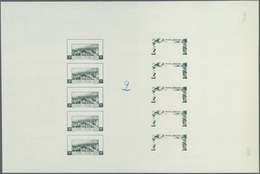 ** Französisch-Guyana: 1942, Airmails 50fr. "Cayenne/Aeroboat", Compound Stage Proof Sheet In Green, Gu - Storia Postale