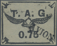 O Französisch-Guyana - Flugmarken (T.A.G.): 1921, T.A.G.-issue: 75 C Black On Gray (wing Helmet), Used - Storia Postale