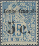 * Französisch-Kongo: 1891, „Congo Francaise 5 C." In Black On 15 C Unused Without Gum, Fine. Michel 40 - Storia Postale