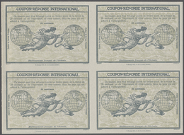 GA Französisch-Ozeanien: Design "Rome" 1906 International Reply Coupon As Block Of Four 35 C. "Etabliss - Sonstige & Ohne Zuordnung