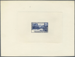 (*) Französisch-Ozeanien: 1941, Petain/Tahiti Scenery, Epreuve In Ultramarine And Blank Value Field. Mau - Altri & Non Classificati