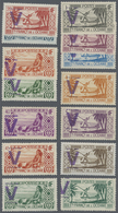 * Französisch-Ozeanien: 1945, 39 Different Stamps Issued 1922/34/41, All With Manual Violet Victory-im - Sonstige & Ohne Zuordnung