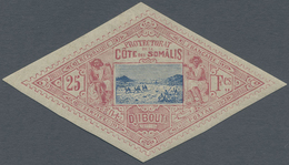 * Französische Somaliküste: 1894, 25 Fr. Pink/blue Caravan Route, Unused With Original Gum, Signed. Mi - Gebruikt