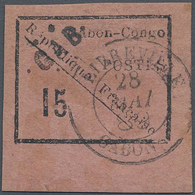 O Gabun: 1889, 15c. Black On Pink 'Gabon Congo' With Overprint 'GAB In 6 Points', Used With Full Margi - Altri & Non Classificati