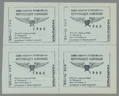 **/ Gabun: 1956, Luftpostbeförderungsmarke In 50 Viererblocks, Tadellos Postfrisch. - Other & Unclassified