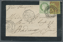 Br/Brfst Guadeloupe: 1881. Mourning Envelope (front) Addressed To Bordeaux Bearing French General Colonies Yv - Lettres & Documents