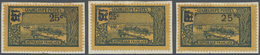 Brfst Guadeloupe: 1924, 25 C. On 5 F. Blue On Yellow Harbor View With Overprint, Three Different Value Ove - Storia Postale