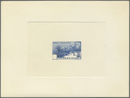 (*) Guadeloupe: 1941, Petain/La Soufrière Volcano, Epreuve In Ultramarine And Blank Value Field. Maury R - Briefe U. Dokumente