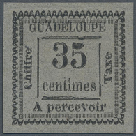 * Guadeloupe - Portomarken: 1884, 35 C. Value In Frame Black On Gray, Unused Hinged. (Yvert No 11) - Segnatasse