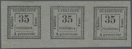 * Guadeloupe - Portomarken: 1884, 35 C. Value In Frame Black On Gray, Unused Horizontal Strip Of Three - Segnatasse