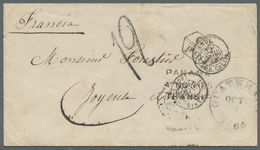 Br Guatemala: 1865. Stampless Envelope Addressed To France Cancelled By Guatemala Date Stamp Routed Via - Guatemala