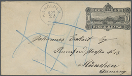 GA Hawaii: 1884, 10 Cent Black Stationery Envelope Used From "HONOLULU NOV 23 1884" Via "NEW YORK DEC 9 - Hawaï