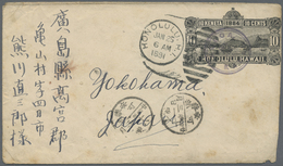 GA Hawaii: 1890/1891, 10 Cent Black, 3 Stationery Envelopes With Different Cancelations Used From Hawai - Hawaii