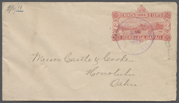 GA Hawaii - Ganzsachen: 1892, 2 C. Red Postal Stationery Envelope Tied By "KOHALA HAWAII MAR/22/1892" C - Hawaï