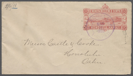 GA Hawaii - Ganzsachen: 1892, 2 C. Red Postal Stationery Envelope Tied By "KOHALA HAWAII MAR/22/1892" C - Hawaii