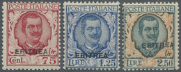 ** Italienisch-Eritrea: 1926, Vittorio Emanuele, 75c., 1.25l. And 2.50l., Complete Set Unmounted Mint. - Eritrea