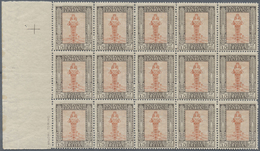 ** Italienisch-Libyen: 1921. Diana Of Ephesus 15c In A Margin Block Of 15 (3 Times 5). The Upper 10 Sta - Libya