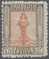 * Italienisch-Libyen: 1924/1940, 15 C. Braun/orange Ungebraucht Mit Falzrest In Der Type "C" Gez. 11 M - Libye