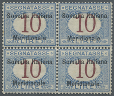 **/ Italienisch-Somaliland - Portomarken: 1906, 10. Blue/carmine, BLOCK OF FOUR, Good Centering And Well - Somalia