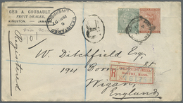 Br Jamaica: 1897, QV 4d, 1/2d Tied "PORT AN(TONI)O 4 MY 97" To Registered Cover Via Boston/USA To Engla - Jamaica (1962-...)