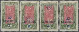 Brfst Kamerun: 1924, 25 C. On 2 F. Oliv/carmine With Overprint, Four Different Overprint Types In Black Un - Cameroon (1960-...)