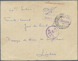 Br Kap Verde: 1944. Unstamped Envelope Written From Mindelo St. Vincente To Lisbon Cancelled By '2nd Ba - Kaapverdische Eilanden