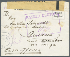 Br Kenia - Britisch Ostafrika Kompanie: 1918. Stampless Envelope Headed 'Prisoner Of War' Written From - Afrique Orientale Britannique