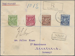 Br Kenia - Britisch Ostafrika: 1901, Registered Letter With Four Colur Franking From MOMBASA To Germany - Africa Orientale Britannica