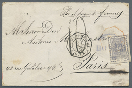 Br Kolumbien: 1868. Envelope Addressed To France Bearing Yvert 35, 10c Violet, Tied By Boxed Bogata Han - Colombie