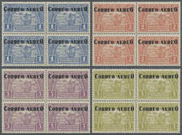 ** Kolumbien: 1932, SCADTA Airmail Issue With Overprints 'CORREO AEREO' Complete Set In Blocks/4 Incl. - Colombie